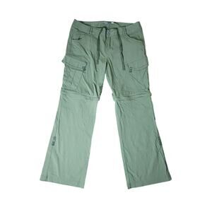 Prana Sage Convertible Cargo Hiking Pants Capri Shorts - Olive Green - Size 10